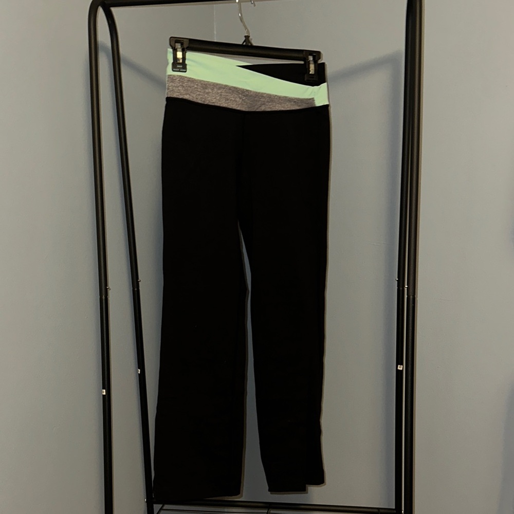 Lululemon Athletica Black and Mint Yoga Pants